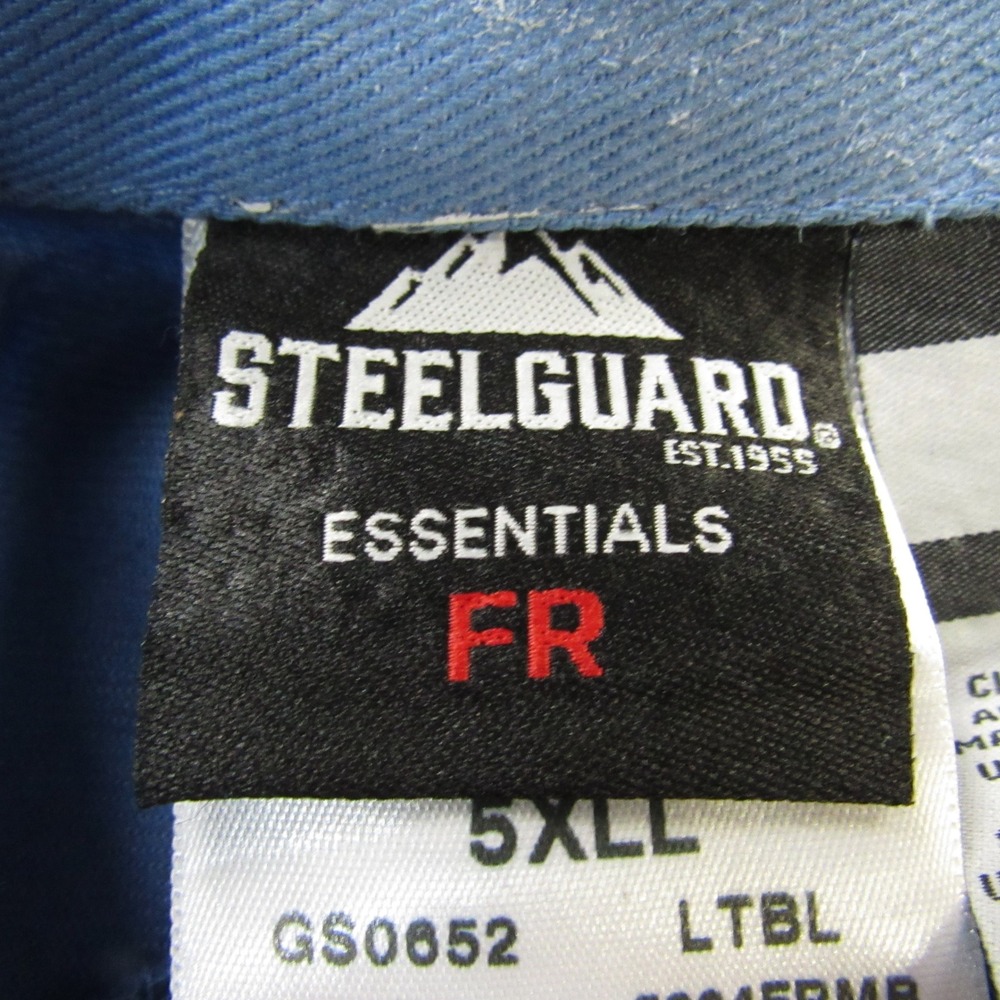 Steelguard Flame Resistant Shirt Mens 5XL Blue‎ Westex UltraSoft CAT2 Workwear - Picture 3 of 16
